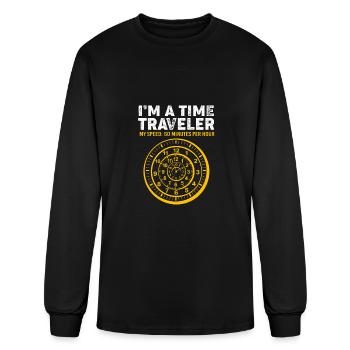 Funny Time Travel Clock I An Time Traveler - Men's Long Sleeve T-Shirt - black - Front
