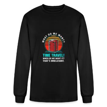 Retro Time Travel Machine We Want Time Travel - Men's Long Sleeve T-Shirt - black - Front
