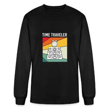 Retro Vintage Time Machine Time Traveler - Men's Long Sleeve T-Shirt - black - Front