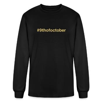 born on 9th October Birthday birth date - Men's Long Sleeve T-Shirt - black - Front