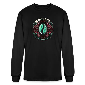 Bean to Byte - Futuristic Coffee Bean Tech - Men's Long Sleeve T-Shirt - black - Front