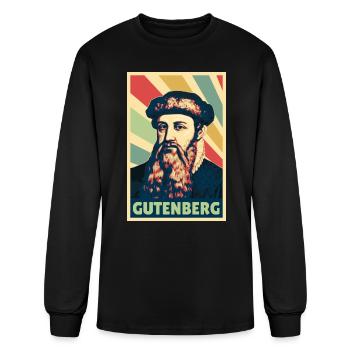 Johannes Gutenberg Vintage Colors - Men's Long Sleeve T-Shirt - black - Front