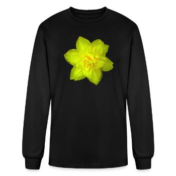 Jonquille jaune - T-shirt à manches longues Homme - noir - Devant