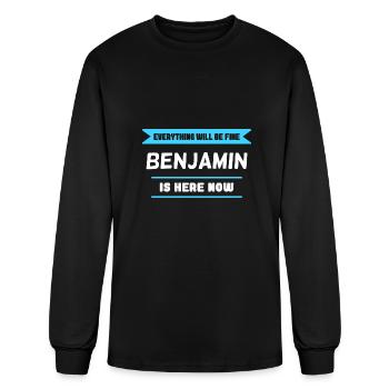 Benjamin Name Saying for proud Benjamins - Men's Long Sleeve T-Shirt - black - Front