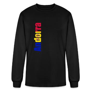 Andorra with flag colors on the side of - Men's Long Sleeve T-Shirt - black - Front