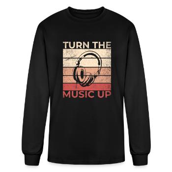 Turn The Music Up - Men's Long Sleeve T-Shirt - black - Front