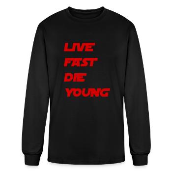 young and not slow - Men's Long Sleeve T-Shirt - black - Front