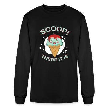Scoop There It Is Funny Ice Cream Pun Sweet Tooth - Men's Long Sleeve T-Shirt - black - Front