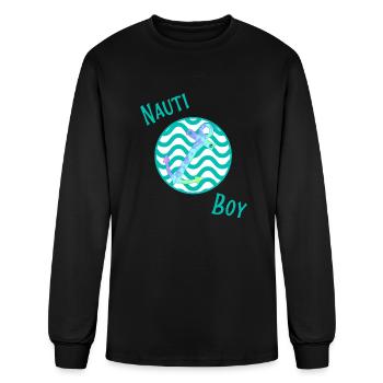 Nauti Boy Turquoise - Men's Long Sleeve T-Shirt - black - Front