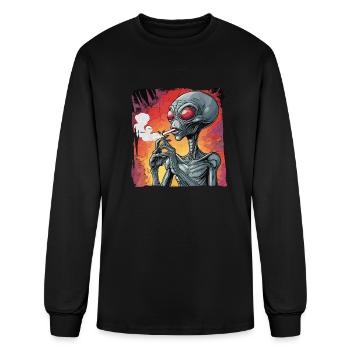 Alien smoking - Men's Long Sleeve T-Shirt - black - Front