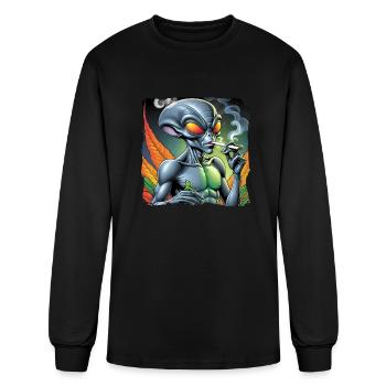 Alien smoking - Men's Long Sleeve T-Shirt - black - Front