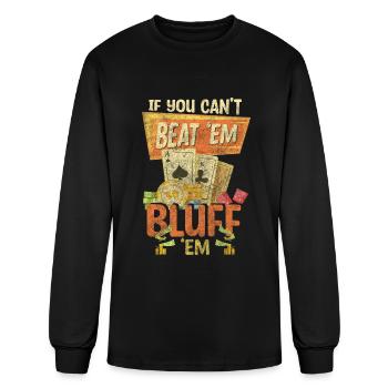 Casino Gamble Poker Face Skat - Men's Long Sleeve T-Shirt - black - Front