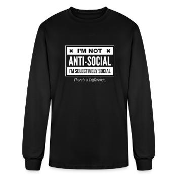 Im Not Anti Social Just Selectively Social - Men's Long Sleeve T-Shirt - black - Front