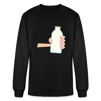 milk - Men's Long Sleeve T-Shirt - black - Front