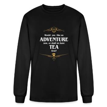 Adventure or Tea Dungeons Crawler and Dragons - Men's Long Sleeve T-Shirt - black - Front