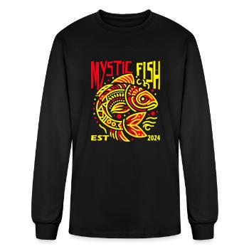 mystic FISH amboriginal - Men's Long Sleeve T-Shirt - black - Front