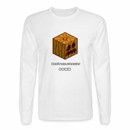 Don't Dig Straight Down Jackolantern Pixel Gourd. - Men's Long Sleeve T-Shirt