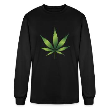 hanf cannabis kiffen marijuana hemp grass gras6 - Men's Long Sleeve T-Shirt - black - Front