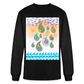 Paisley Rain - Men's Long Sleeve T-Shirt - black - Front
