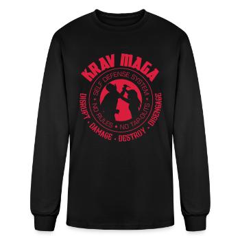 Krav Maga Self Defense Military - Men's Long Sleeve T-Shirt - black - Front