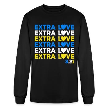 Down Syndrome Extra Chromosomes Extra Love - Men's Long Sleeve T-Shirt - black - Front