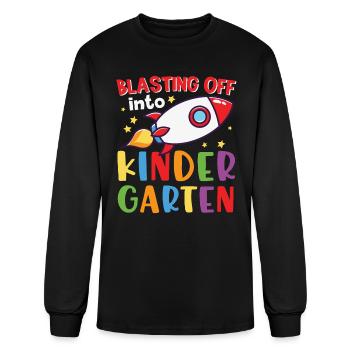Blasting Off Into Kindergarten - Men's Long Sleeve T-Shirt - black - Front