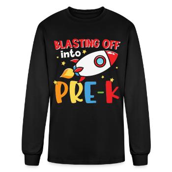 Blasting Off Into Pre-K - Men's Long Sleeve T-Shirt - black - Front