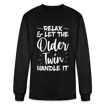 Twinning Design for an Identical Twin - Men's Long Sleeve T-Shirt - black - Front