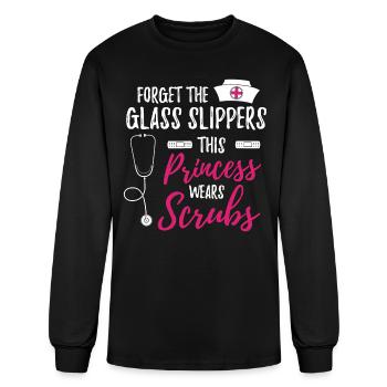 Medical Nursery Hospital Healthcare Stethoscope - Men's Long Sleeve T-Shirt - black - Front