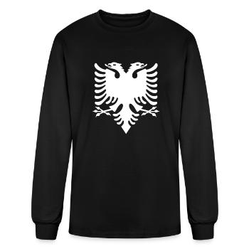 eagle white albanian dobble head - Men's Long Sleeve T-Shirt - black - Front