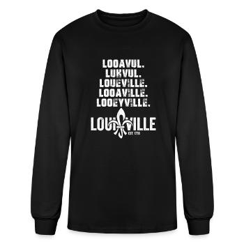 Looavul Luhvul Loueville Looaville Louisville - Men's Long Sleeve T-Shirt - black - Front
