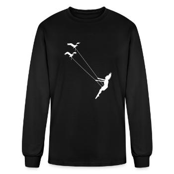 Balançoire de filles d’oiseaux - T-shirt à manches longues Homme - noir - Devant