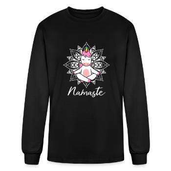 Unicorn Yoga Funny Unicorn - Men's Long Sleeve T-Shirt - black - Front