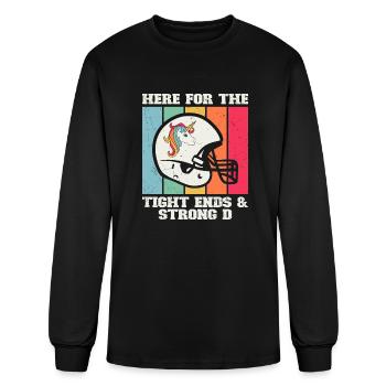 Here For The Tight Ends Strong D - Men's Long Sleeve T-Shirt - black - Front
