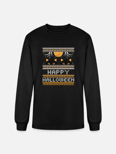 Happy Halloween Black Cats - Men's Long Sleeve T-Shirt - black