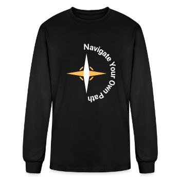 Navigate Your Own Path - Compass Design - Men's Long Sleeve T-Shirt - black - Front