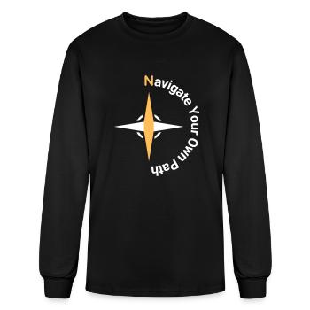 Navigate Your Own Path - Compass Design - Men's Long Sleeve T-Shirt - black - Front