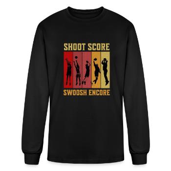 Shoot Score Swoosh Encore - Men's Long Sleeve T-Shirt - black - Front