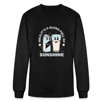 Milk, It's A Glass Full of Sunshine - Men's Long Sleeve T-Shirt - black - Front