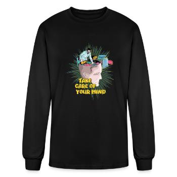 Take care of your mind. - Men's Long Sleeve T-Shirt - black - Front
