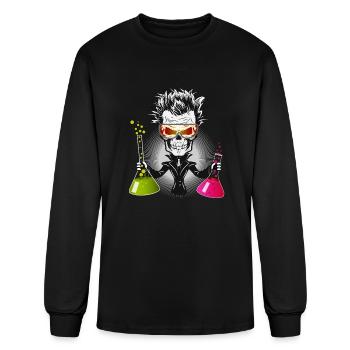 Skull as a dark scientist in the laboratory - Men's Long Sleeve T-Shirt - black - Front