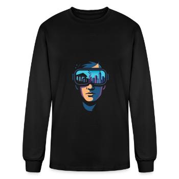 Réalité virtuelle : passé et futur - T-shirt à manches longues Homme - noir - Devant