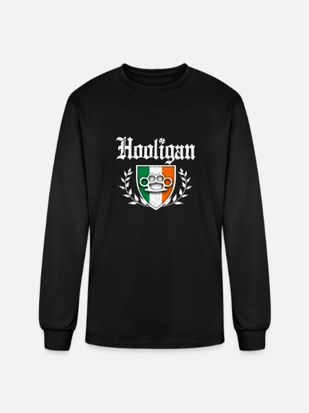 Irish Hooligan Crest vintage distressed look - Men's Long Sleeve T-Shirt - black