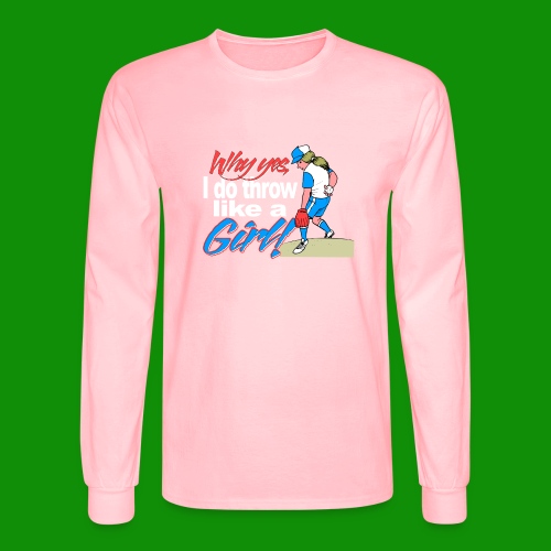 Softball Throw Like a Girl - Men's Long Sleeve T-Shirt