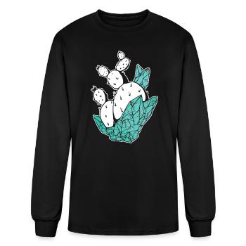 Cactus Geode Turquoise T Shirt - Men's Long Sleeve T-Shirt - black - Front