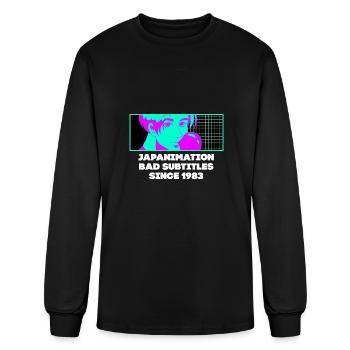 Japanimation Bad Subtitles Funny Anime Lover Humor - Men's Long Sleeve T-Shirt - black - Front