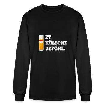 Carnaval Cologne Jeck in heart Kölle Alaaf Kölsch - T-shirt à manches longues Homme - noir - Devant