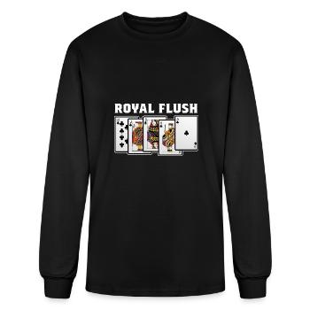 Royal Flush Gambler Or Card Player Gift - Men's Long Sleeve T-Shirt - black - Front