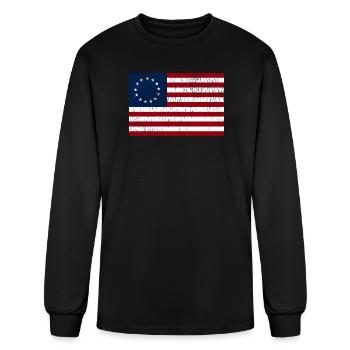 Betsy Ross American Flag Vintage - Men's Long Sleeve T-Shirt - black - Front
