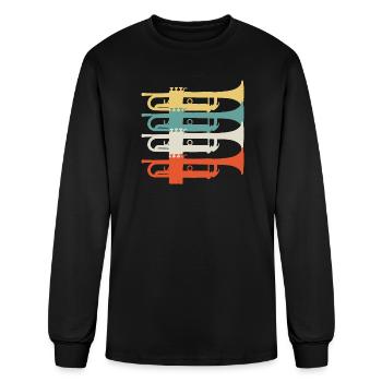 Trumpet Trumpeter Trumpet Player Retro - Men's Long Sleeve T-Shirt - black - Front